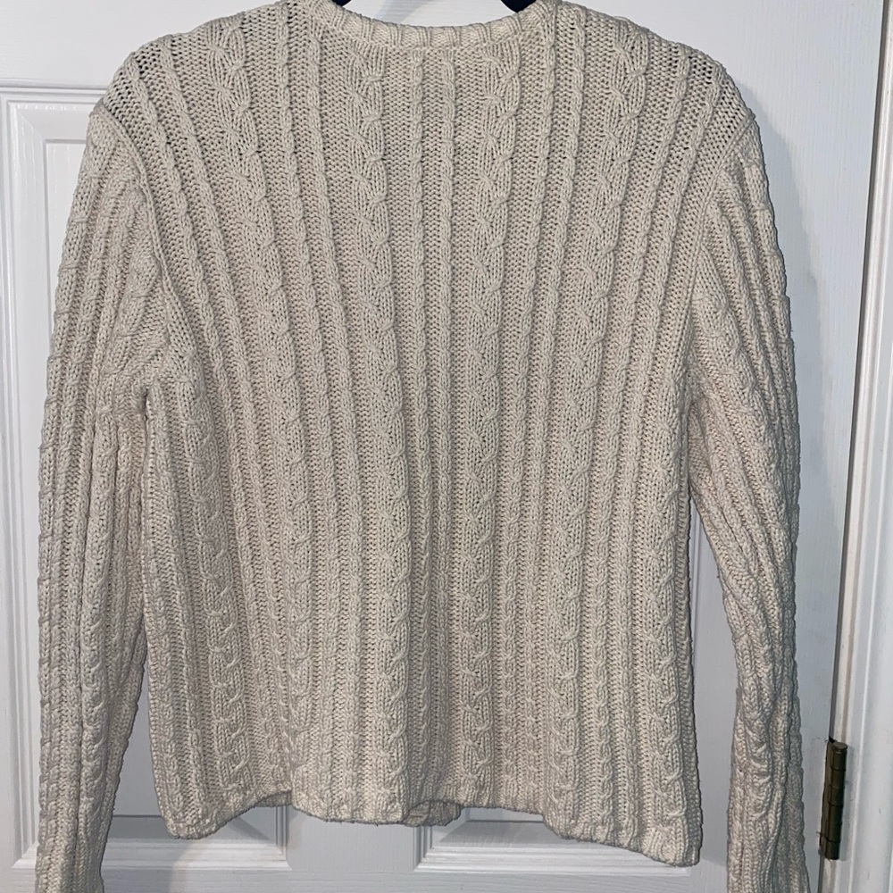 Talbots Vintage Button-Up Cable Knit Cardigan in Cream - Picture 5 of 5